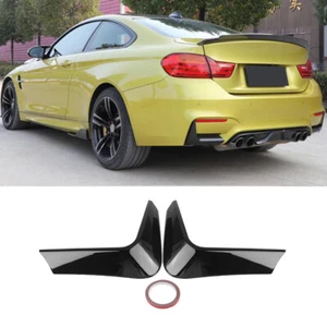 FOR 2015-20 BMW F80 M3 F82 F83 M4 REAR BUMPER CORNER VALANCE COVERS GLOSSY BLACK - Picture 1 of 9
