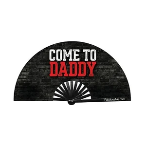 Come To Daddy Mini UV glow bamboo clack fan by FabulousMe® for parties and circu - Picture 1 of 3