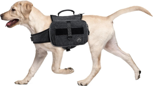 Dog Backpack,Dog Hiking, Hound Saddle Bag for Large Dog with Side Pockets &Strap