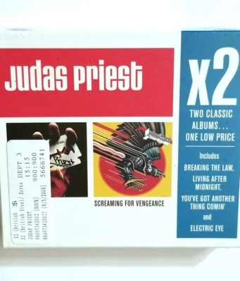 JUDAS PRIEST 2 SEALED CD SCREAMING FOR VENGEANCE BRITISH STEEL METAL HEAVY ROCK - Imagem 1 de 4