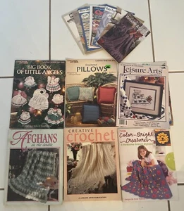 Lot of 14 Crochet & Afghan Pattern Books Magazines Step By Step with Directions - Picture 1 of 7