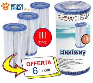 Bestway FILTRO a Cartuccia TIPO III A/C → 6 pz Filtro per Pompe Piscina / 58012 - Imagen 1 de 5