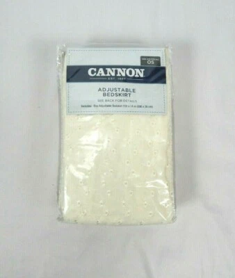 Falda de cama ajustable plisada floral con ojales marfil Cannon, talla única      Foto 1 de 4