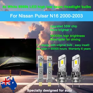 36000lm For Nissan Pulsar N16 2001-2003 4X Headlight kit Globe high low beam - Picture 1 of 11