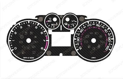 Ford Fiesta Mk6.5 ST150 Carbon Wählkarten 8 Farben Messgeräte - Bild 1 von 4