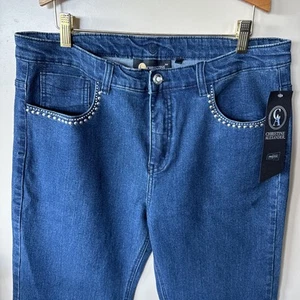Gr. 14 Christine Alexander Swarovski Kristalle Glitzer Jeans Damen Schlaghose - Bild 1 von 7