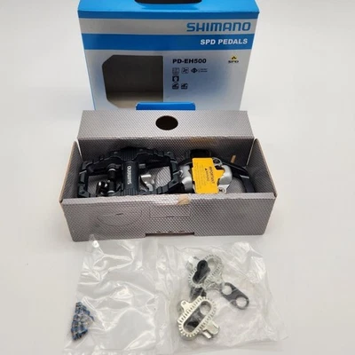 Pedais de bicicleta Shimano PD-EH500 SPD SH56 sem clipe 9/16" PACOTE ABERTO - Imagem 1 de 2