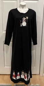 Vintage Cite Cité Kleid Schneemänner Menschen Kostüme Urlaub Langarm schwarz PD409 Gr. M - Bild 1 von 9