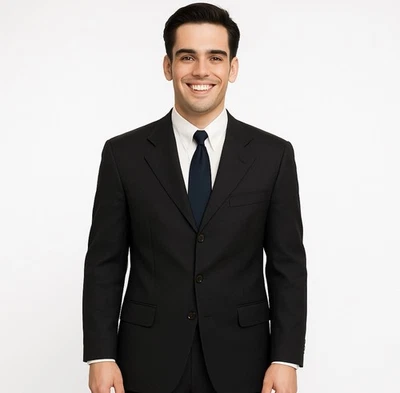 Abrigo Blazer Deportivo Hart Schaffner Marx Hombre Negro Loro Piana Cachemira 42R Foto 1 de 4