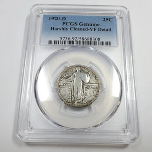 1920 D PCGS VF Detail - Silver Standing Liberty Quarter 25c US Coin #55376B - Picture 1 of 3