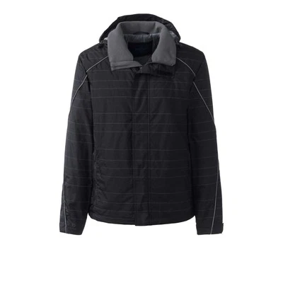new Lands End Men's Reflective Jacket Black Striped Full Zip the outfitters XL - Image 1 of 4