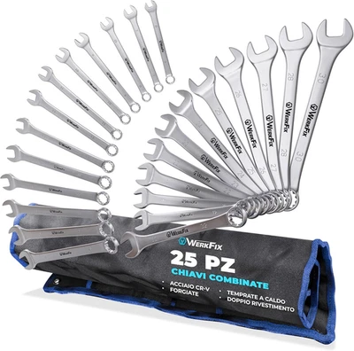 Set 25 Chiavi Inglesi Combinate Anello E Forchetta 6-32 Mm. Chiavi a Forchetta F - Immagine 1 di 4
