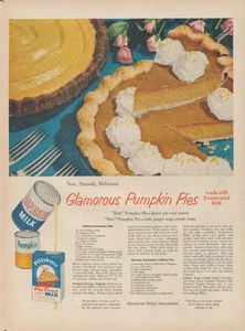 1953 Pillsbury Glamorous Pumpkin Pies and Crust Recipes Vintage Print Ad - Bild 1 von 1