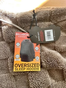 80 $ Billabong übergroße Decke Hoodie super weich grau Unisex Surfen Schlaf Strand - Bild 1 von 10
