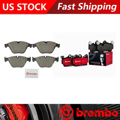 Fits 2011 BMW 535i xDrive Front + Rear Ceramic Brake Pads - Brembo Premium OE - Image 1 of 4