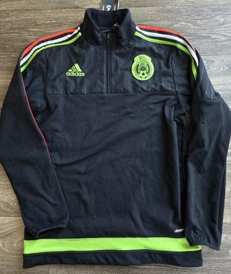 Adidas México Selección Nacional 2016 Climawarm 1/4 Cremallera Sudadera Mediana Rara Foto 1 de 4