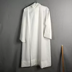 Vintage Monk Costume Mens Medium White Long Hooded CM Almy Son Shepard - Picture 1 of 17