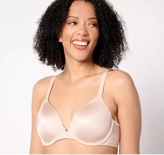 Breezies Women's Bra Sz 42B Shimmer Microfiber Underwire T-Shirt Blue A634855