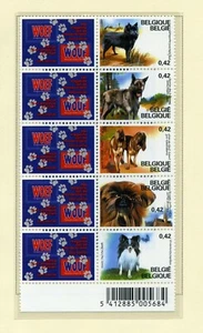 Belgium MNH 1910a Strip 5 Dogs MV684 - Picture 1 of 1