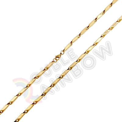 Collar de eslabones de flecha de bala de oro de acero inoxidable de 18-36" para hombre cadena de 4 mm*C03 Foto 1 de 4