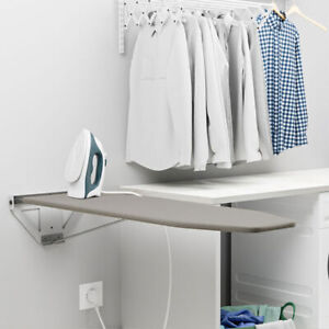 Wall-Mounted Foldable Rotating Ironing Board Easy Installation Space Saver Gray