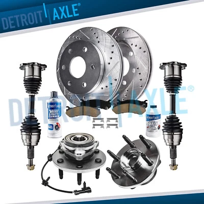 4WD Front Drilled Rotors Wheel Bearing Axles for Yukon Tahoe Avalanche Escalade - Image 1 of 4