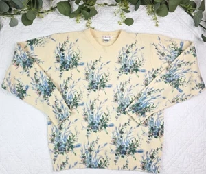 VTG Talbots Womens Floral All Over 100% Lambswool Pullover Knit Sweater Size M - Picture 1 of 7