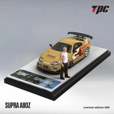 TPC 1:64 SUPRA A80Z Fast & Furious gold Diecast Model Car Toys - Image 1 of 4