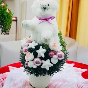 Adventskranz Adventsgesteck Tischdekoration Weihnachtsgesteck künstlich - Bild 1 von 2