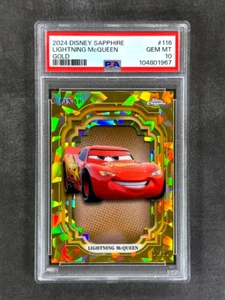 2024 Topps Chrome Disney Sapphire Lightning McQueen Gold Refractor /50 PSA 10 - Picture 1 of 2
