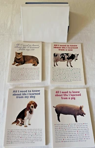 VTG All I Need To Know About Life I Learnd From My Cat Dog Pig Cow 16 Note Cards - Picture 1 of 11