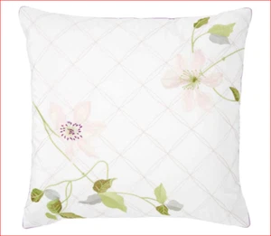 NEW Yves Delorme Clematis Decorative Cushion Cover 100% Silk Embroidery NWT - Picture 1 of 24