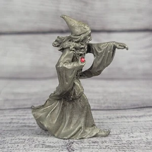Gema de estrás vintage 1988 Pewter Wizard rojo 2,5" de alto - Imagen 1 de 4