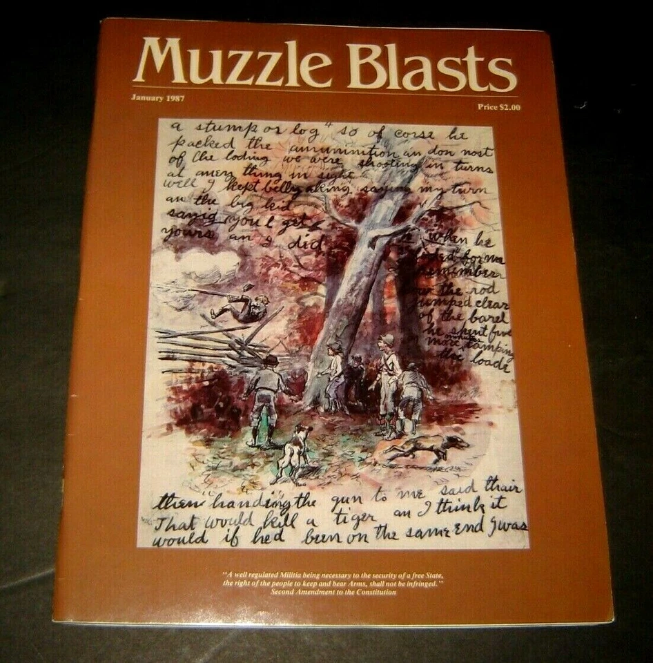 Muzzle Blasts Magazine January 1987 Muzzle Loading Riffle Association GUNS  - Image 1 of 1