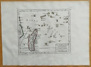 Madagascar Mauritius Reunion - Original Map Vaugondy - 1748 - Picture 1 of 2