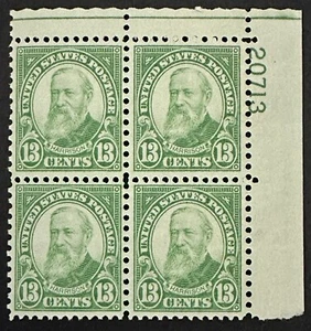 US 13 Cents #694 plate block Of 4 Harrison 1931 Green MNH OG - Picture 1 of 1