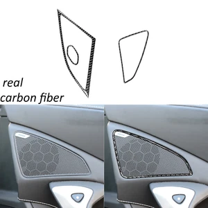 Real Carbon Fiber Interior Door Speaker Trim For Chevrolet Corvette C7 2014-2019 - Foto 1 di 16