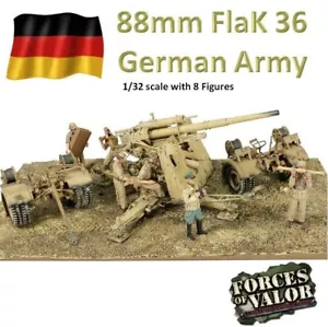 Krupp 88mm FlaK 18, German Army, Forces Of Valor 1:32 801008B with 8 Figures - Picture 1 of 23