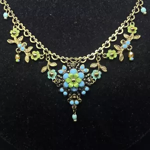 Necklace Lovely Michal NEGRIN Crystals Flowers Old collection made in Israel - Picture 1 of 9