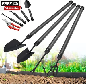 Gartenwerkzeug-Set mit verlängertem langem Stiel, 5-teilig Edelstahl Gartenarbeit zu - Bild 1 von 7