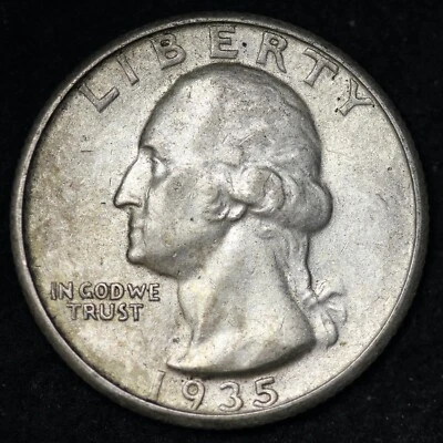 1935-S Washington Quarter CHOICE AU FREE SHIPPING E318 TNM - Image 1 of 2