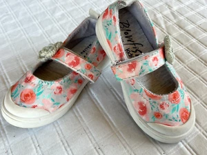 Tenis sin cordones Blowfish florales melocotón/Aqua Mary Jane para niños pequeños, talla 8, ¡súper LINDAS! - Imagen 1 de 13