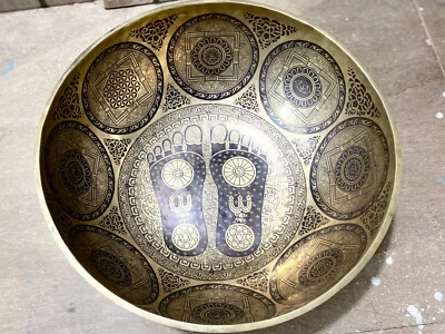 15 inches-24 inches Standing feet with mandala Tibetan Singing Bowl-Best one - Image 1 of 4