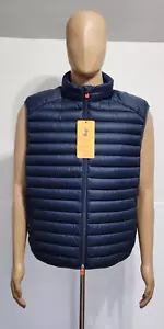 Save The Duck Navy Blue Full Zip Puffer Vest Adam Mens X-Large* - Picture 1 of 10