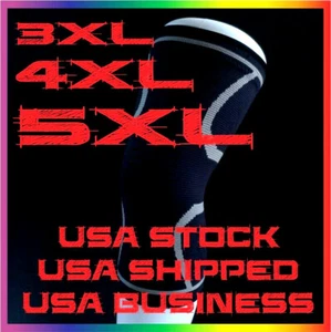 2XL-5XL Compression Knee Sleeve Brace Big & Tall/Arthritis/Joint Support/Patella - Picture 1 of 21