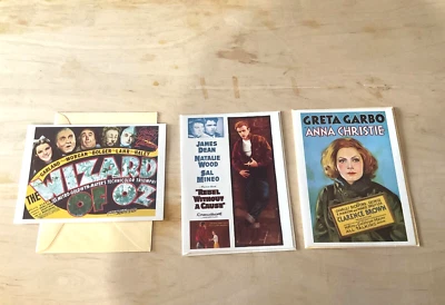 Blank Greeting Cards Wizard Of Oz James Dean Garbo Big Cats Lion Tiger Lynx   - Image 1 of 4