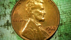 1968 S Lincoln penny triple doubling on number and letter s - Picture 1 of 6