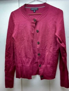 Banana Republic Women Extra Fine Italian Merino Button Cardigan Maroon Red S - Picture 1 of 8