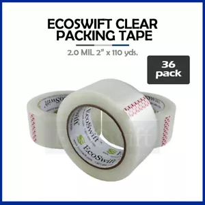 36 ROTOLI EcoSwift scatola di cartone nastro da imballaggio 2 mil 2" x 110 iarde (330 piedi) - Foto 1 di 7