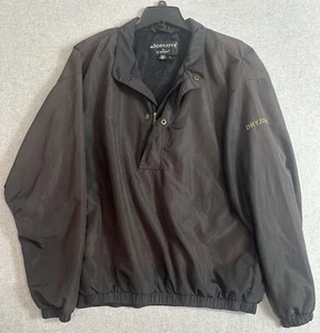 FootJoy DryJoys Jacket Men L Black Brow Waterproof Rain Windbreaker Golf 1/4 Zip - Picture 1 of 11